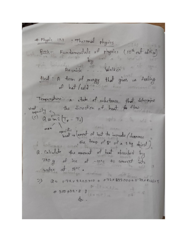 Thermo Lecture Handnote | PDF