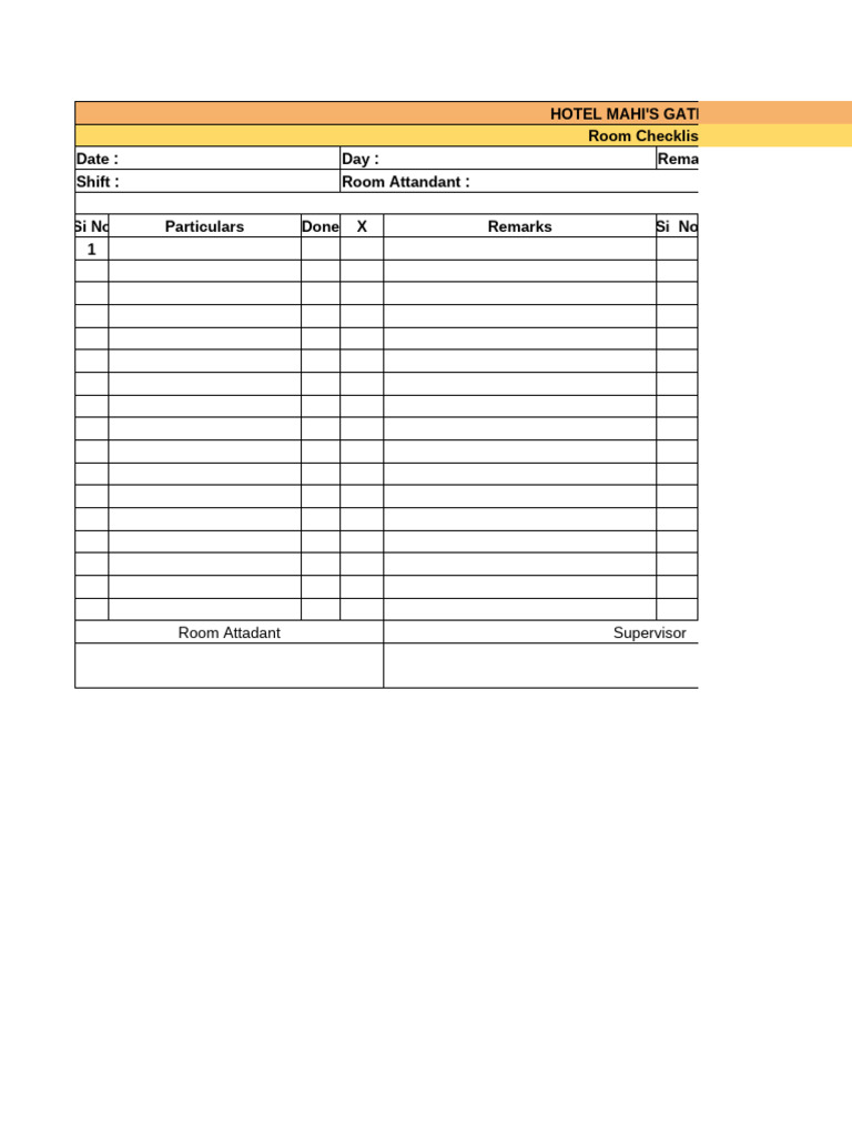 Checklist | PDF | Western Cuisine | Food And Drink Preparation