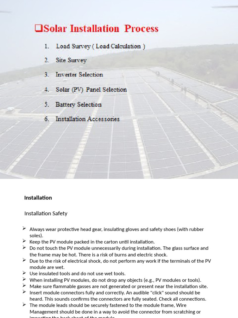 Solar Panel Installation Guide | PDF | Solar Panel | Electrical Connector