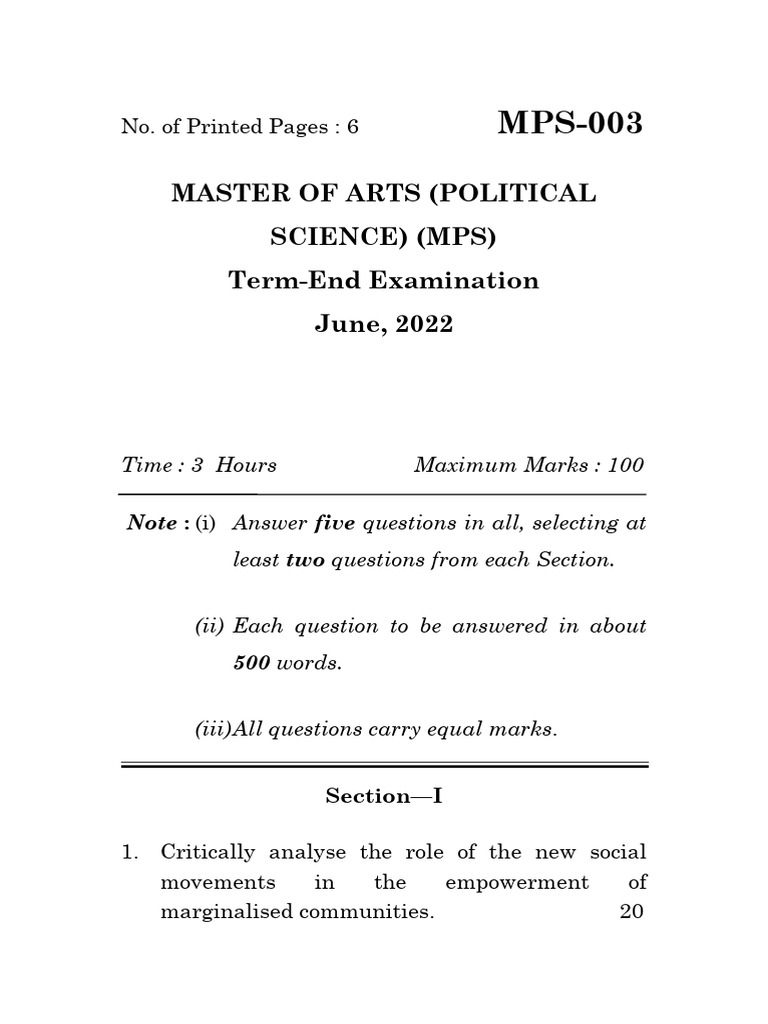 MPS 003 | PDF