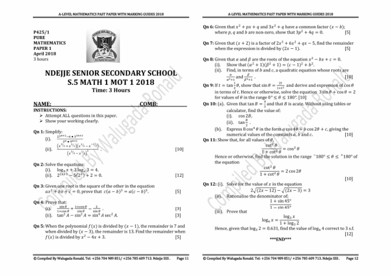PRE MOCK SET 1 | PDF