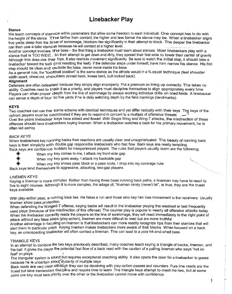 Linebacker Packet | PDF