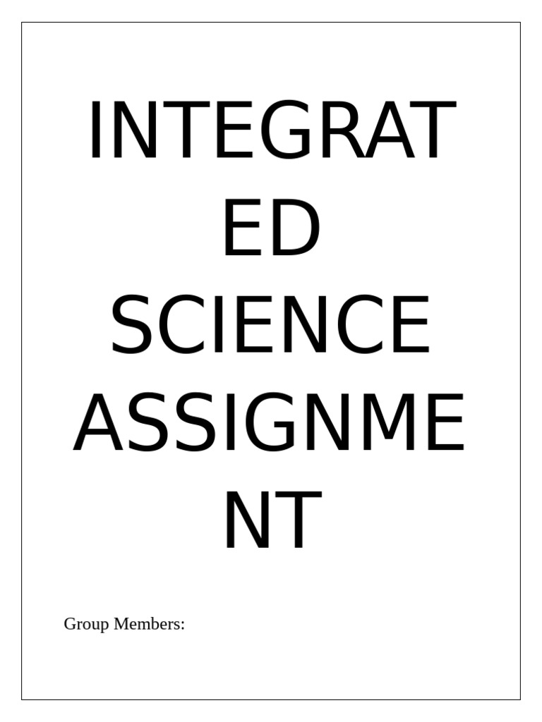 Integrated Science Assignment | PDF | Birth Control | Human Sexuality