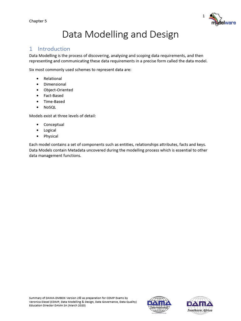 Data Modelling Overview in DAMA-DMBOK | PDF | Data Model | Conceptual Model