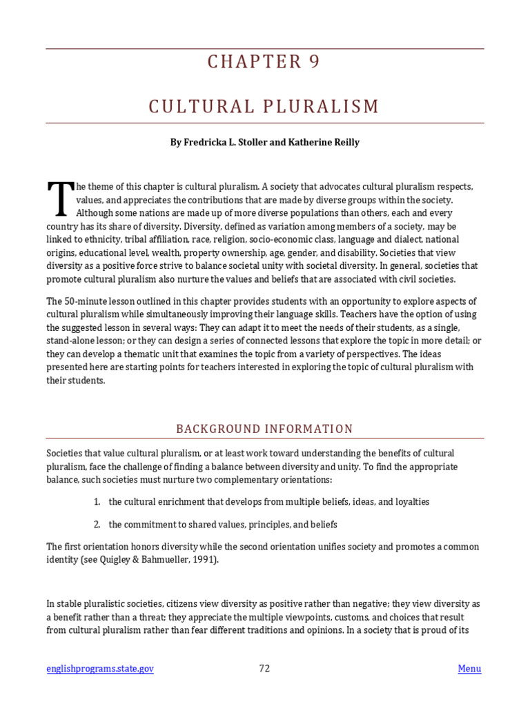 Exploring Cultural Pluralism in Education | PDF | Prejudices ...