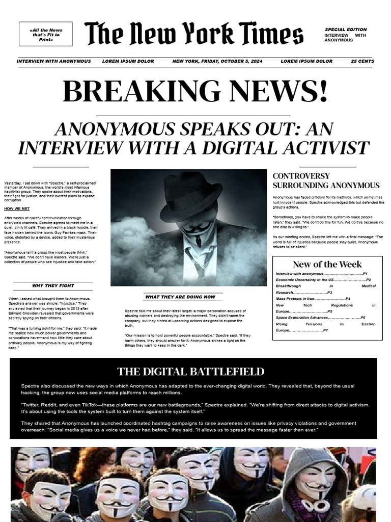 Anonymous Activist Speaks Out on Justice PDF