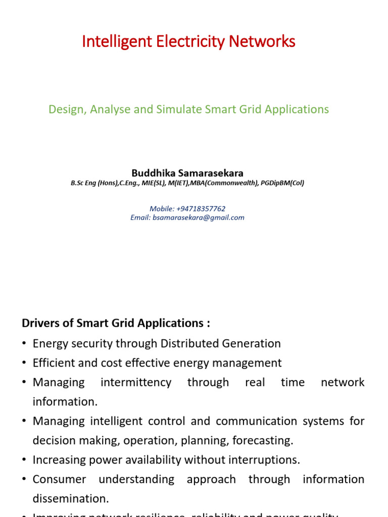 Intelligent Electrical Networks-LO - 2 | PDF | Distributed Generation ...