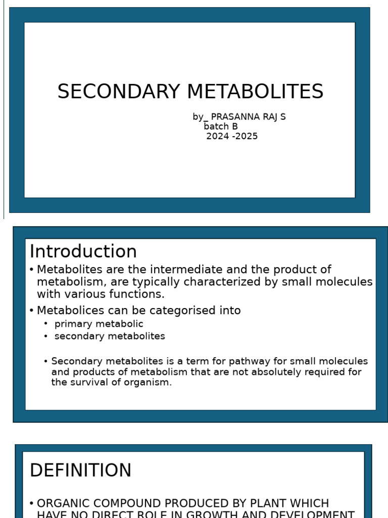 Understanding Plant Secondary Metabolites | PDF | Metabolism | Plants