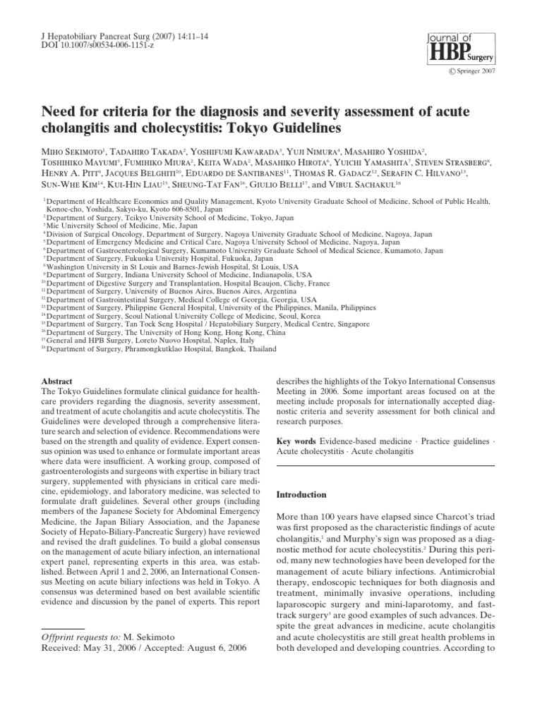 Diagnostic Criteria For Cholecystitis