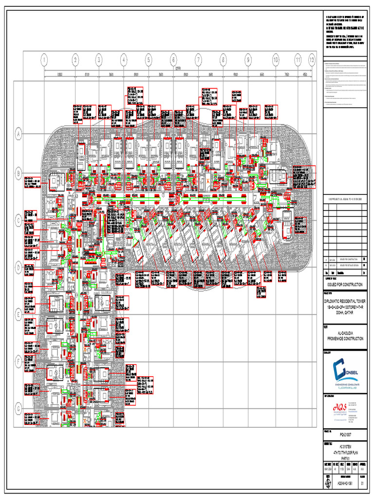 Aqs-M-Ac-1061 Ac System 4TH-7TH Floor Plan-Part-01 | PDF | Duct (Flow ...