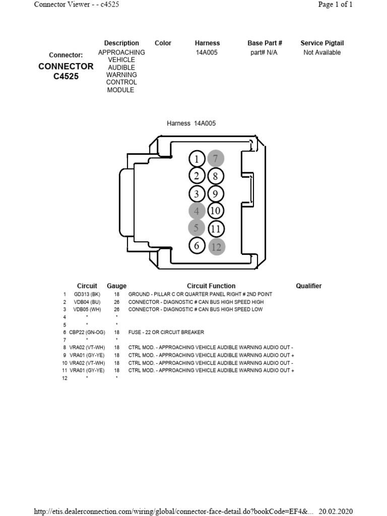 C4525 Vehicle Warning Control Module | PDF
