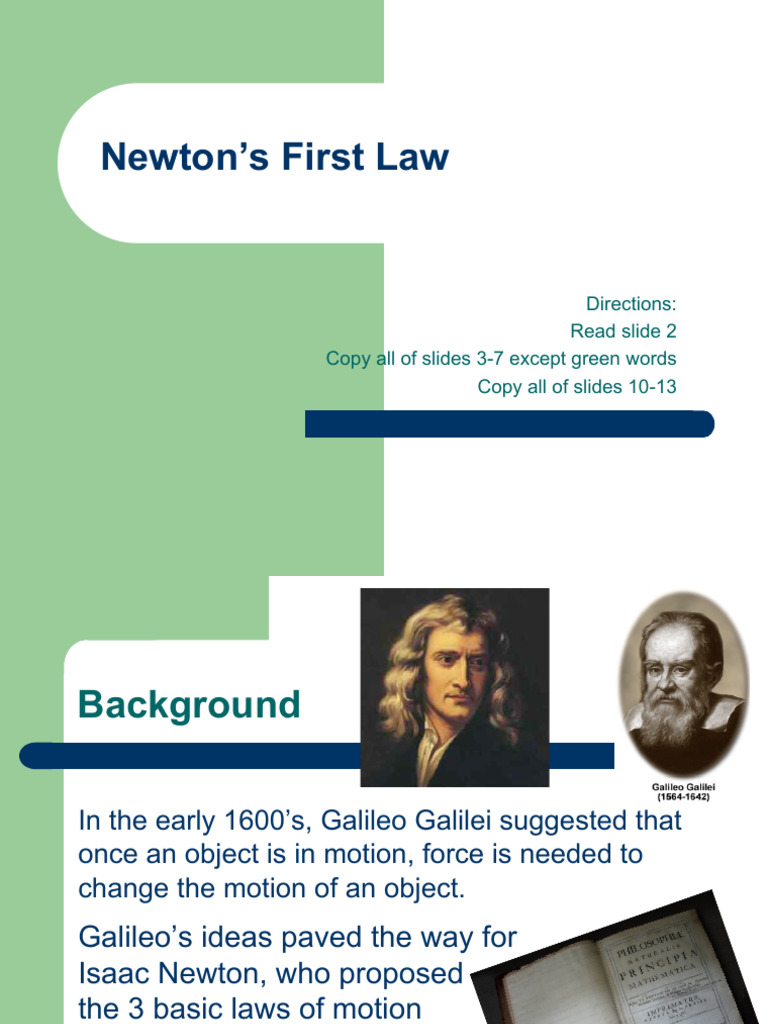 Newton's 1 and 2 Law | PDF | Inertia | Force