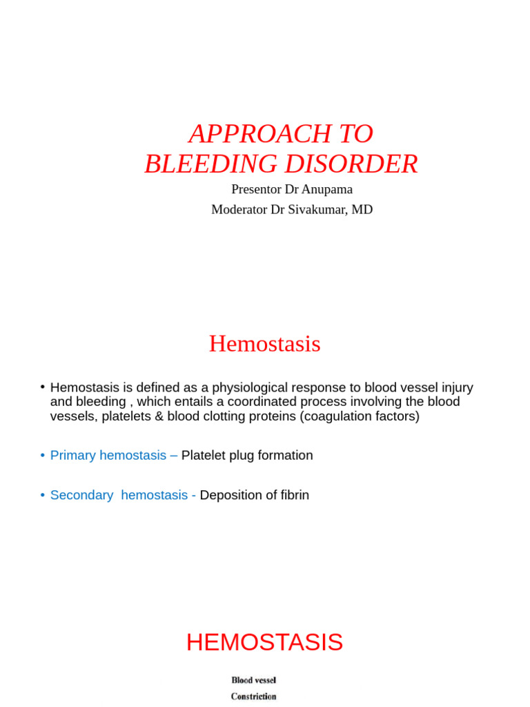 Understanding Bleeding Disorders and Hemostasis | PDF | Coagulation ...