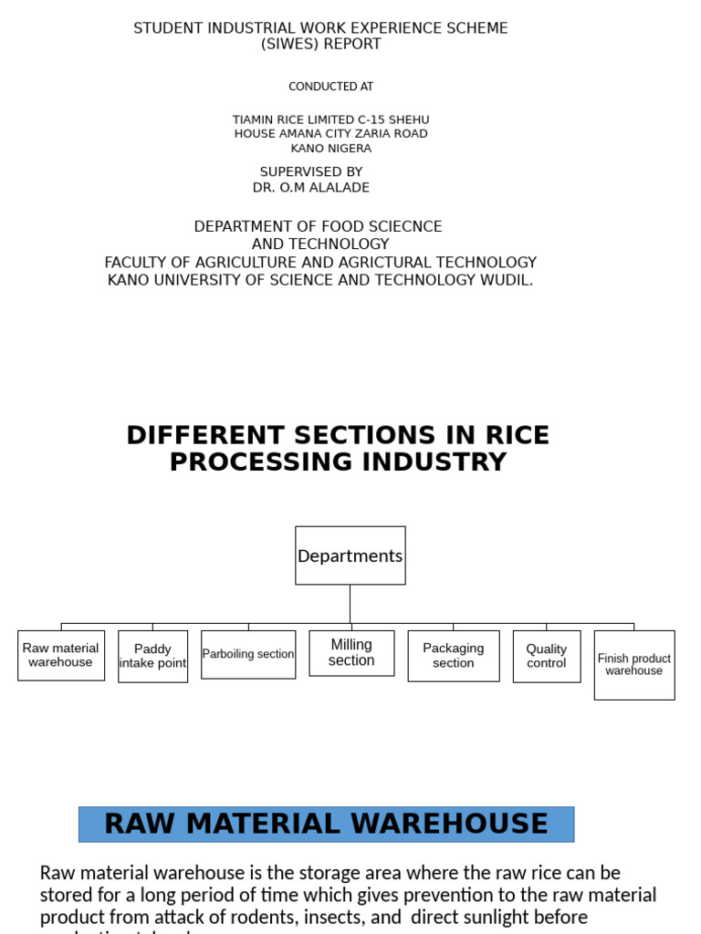 1 Report | PDF | Rice | Warehouse