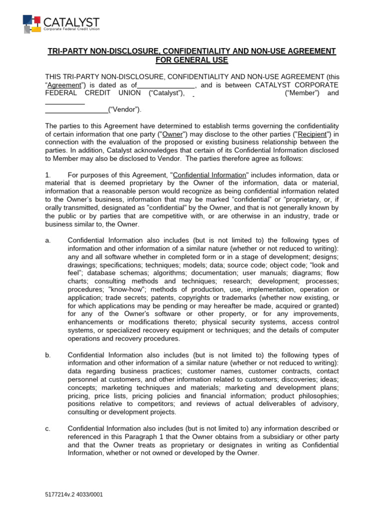 Tri-Party Non-Disclosure Agreement | PDF | Non Disclosure Agreement ...