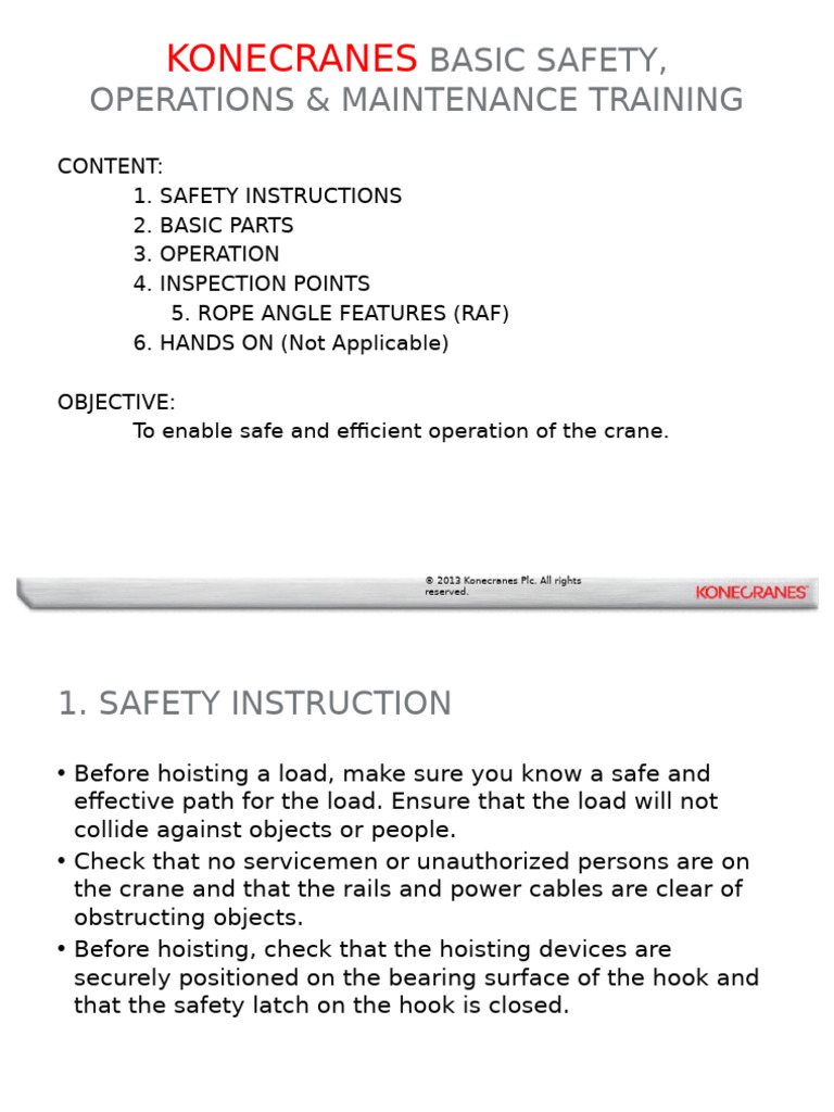 Crane Safety and Maintenance Training | PDF | Crane (Machine) | Equipment