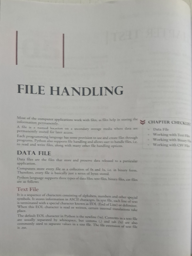 File Handing Class 12 | PDF | Software Engineering | Writing