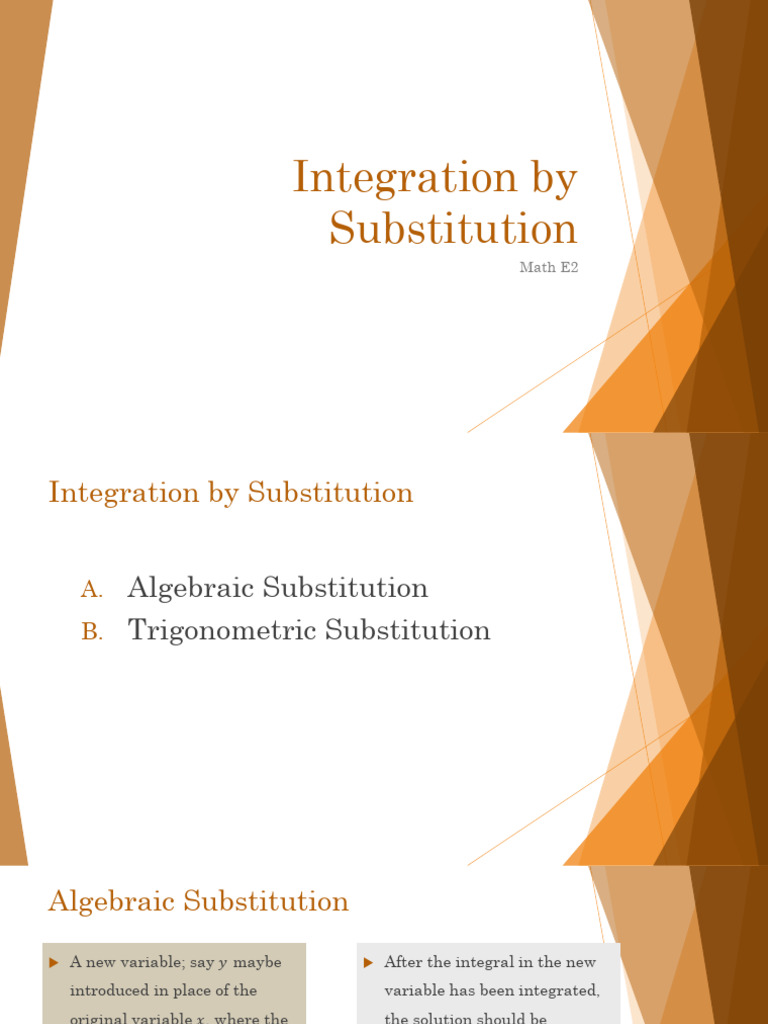 Integration By Substitution Pdf Mathematical Relations