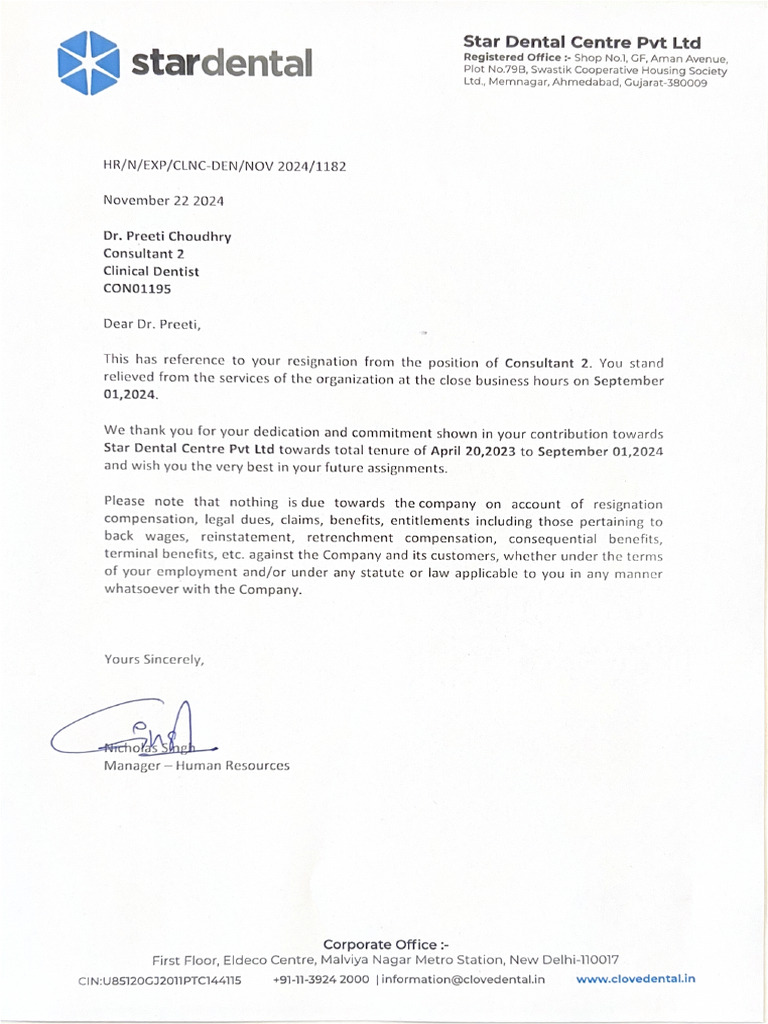 Experience Letter - CON01195 | PDF