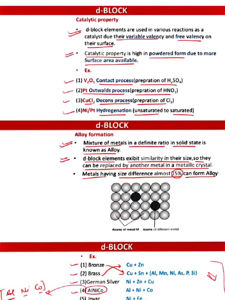 Properties and Applications of d-Block Elements | PDF | Alloy | Metals