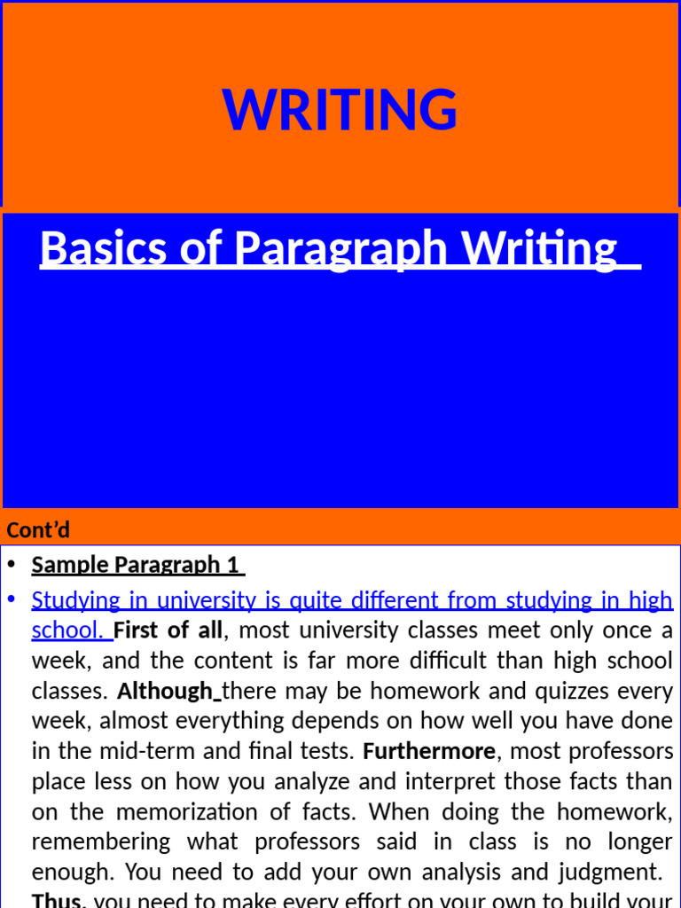 Basics of Paragraph Writing for Students | PDF | Paragraph | Tobacco ...