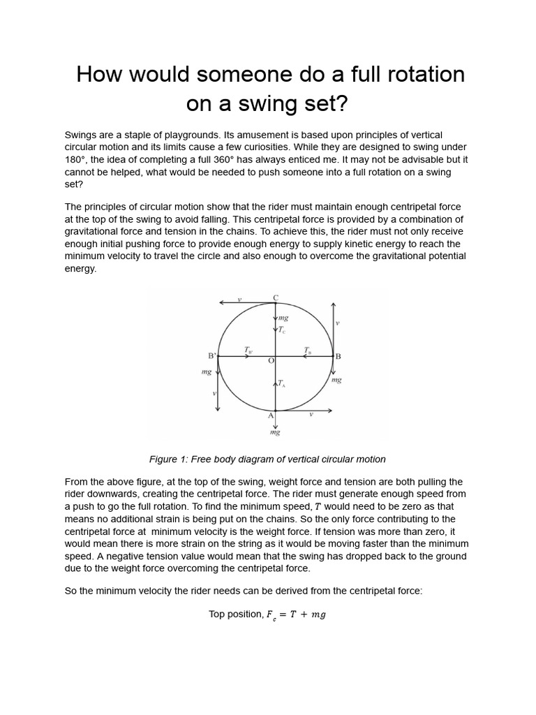 Achieving Full Swing Set Rotation | PDF | Force | Tension (Physics)
