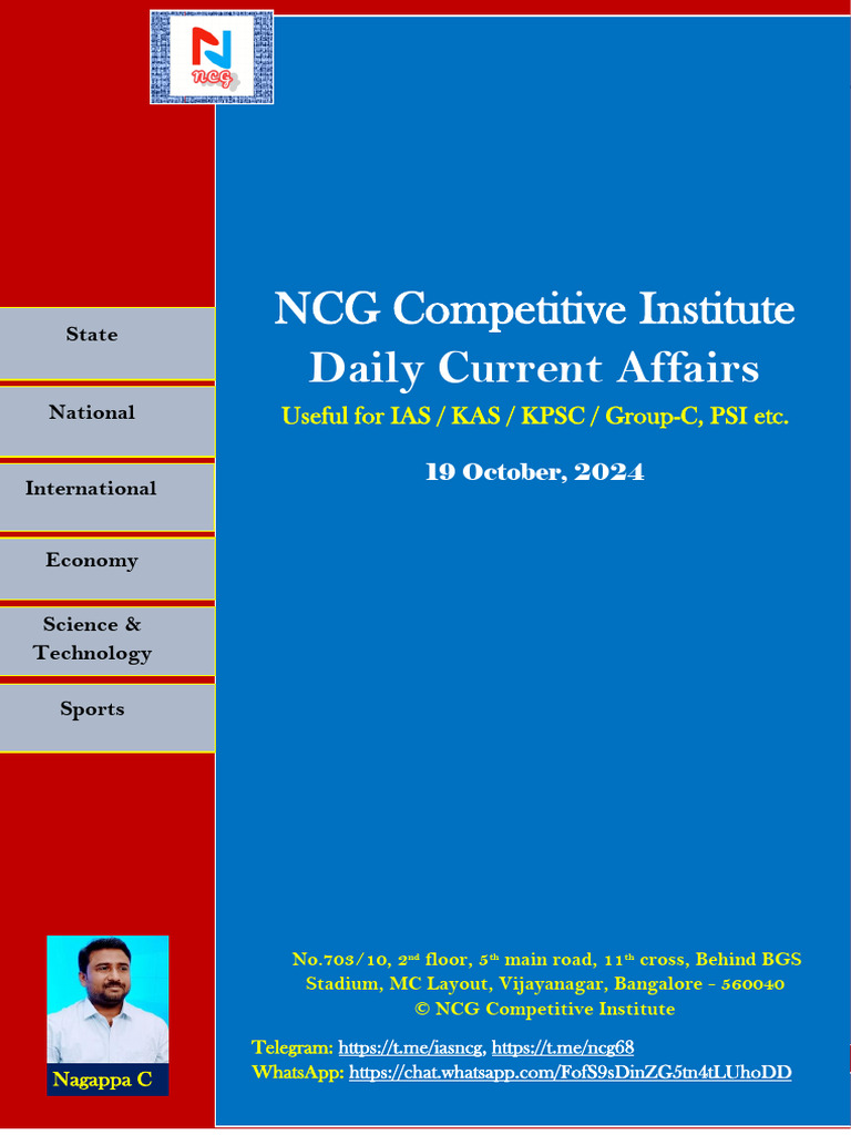 Current Affairs - 19 October 2024 | PDF | Laos