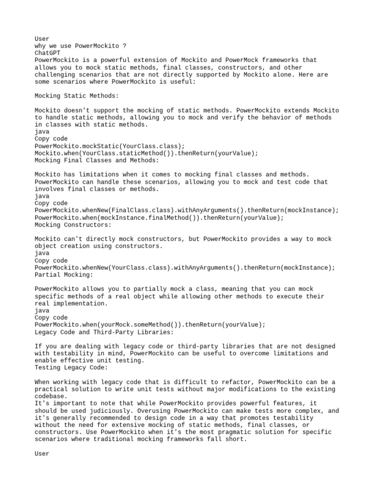 powermockitoNotes | PDF | Class (Computer Programming) | Method ...