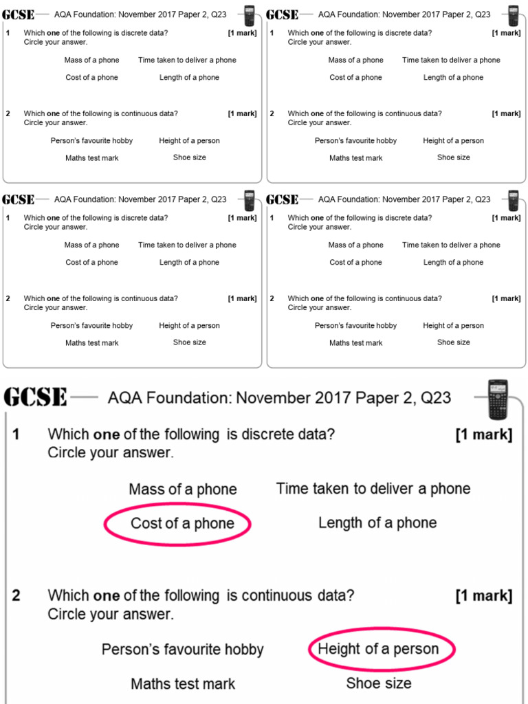 Discrete vs. Continuous Data Quiz | PDF