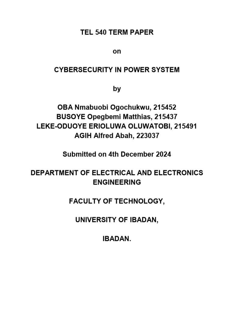 Cyber Security in Power System | PDF | Security | Computer Security