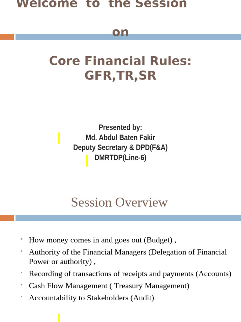 Core Financial Rules Overview Session | PDF | Cheque | Expense