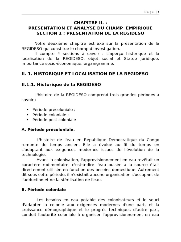 Analyse de la REGIDESO en RDC | PDF | Comptabilité | Business
