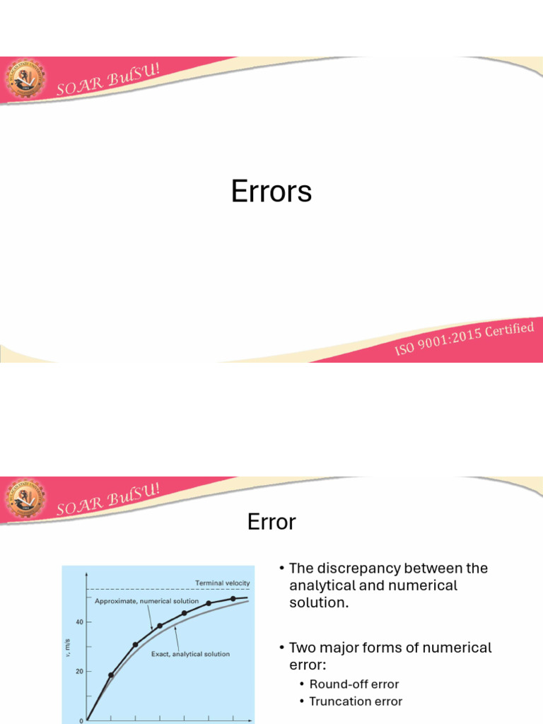 Understanding Numerical Errors and Accuracy | PDF | Accuracy And ...