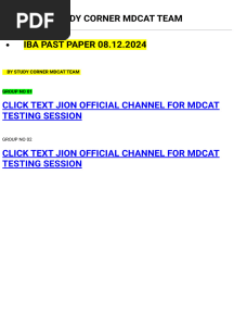 Iba Sindh Mdcat Reconduc Test (sindh reconduct 2024)