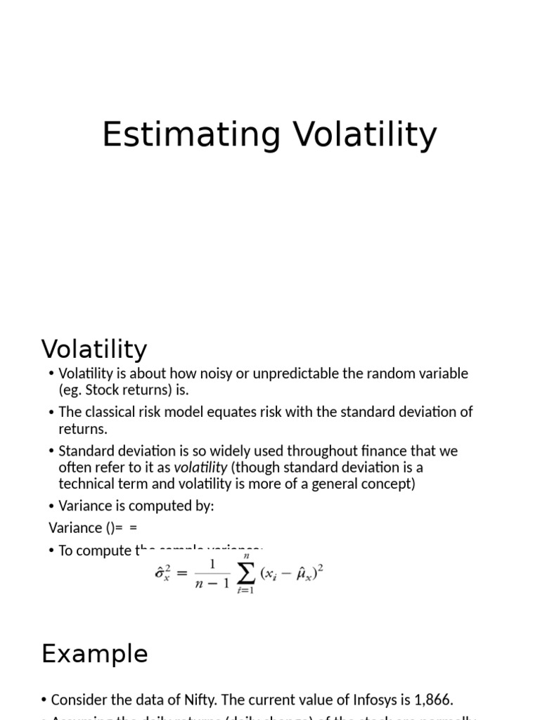 3 - Estimating Volatility | PDF | Volatility (Finance) | Statistical ...