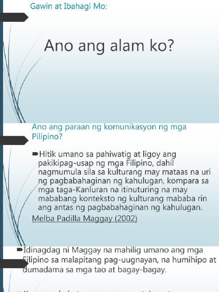 Mga Gawaing Pang Komunikasyon | PDF