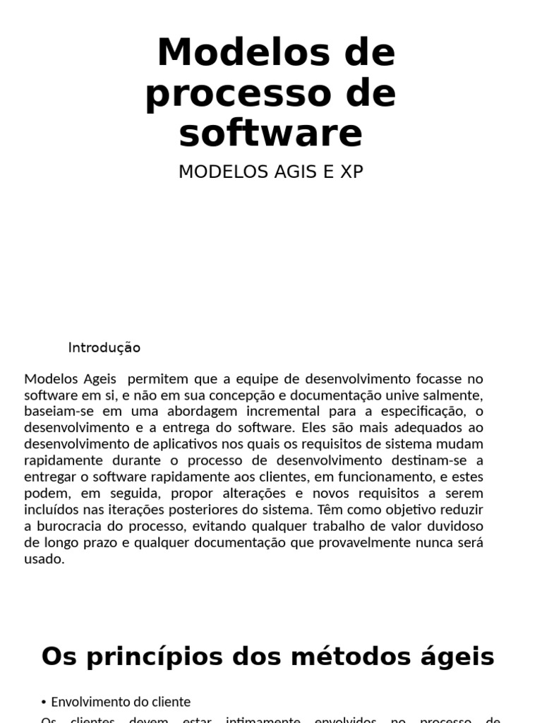 Modelos Ágeis de Processo de Software | PDF | Desenvolvimento ágil de ...