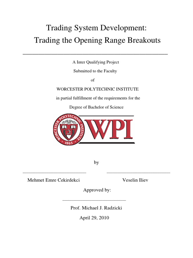 Trading The Opening Range Breakouts | PDF | Technical Analysis | Order ...