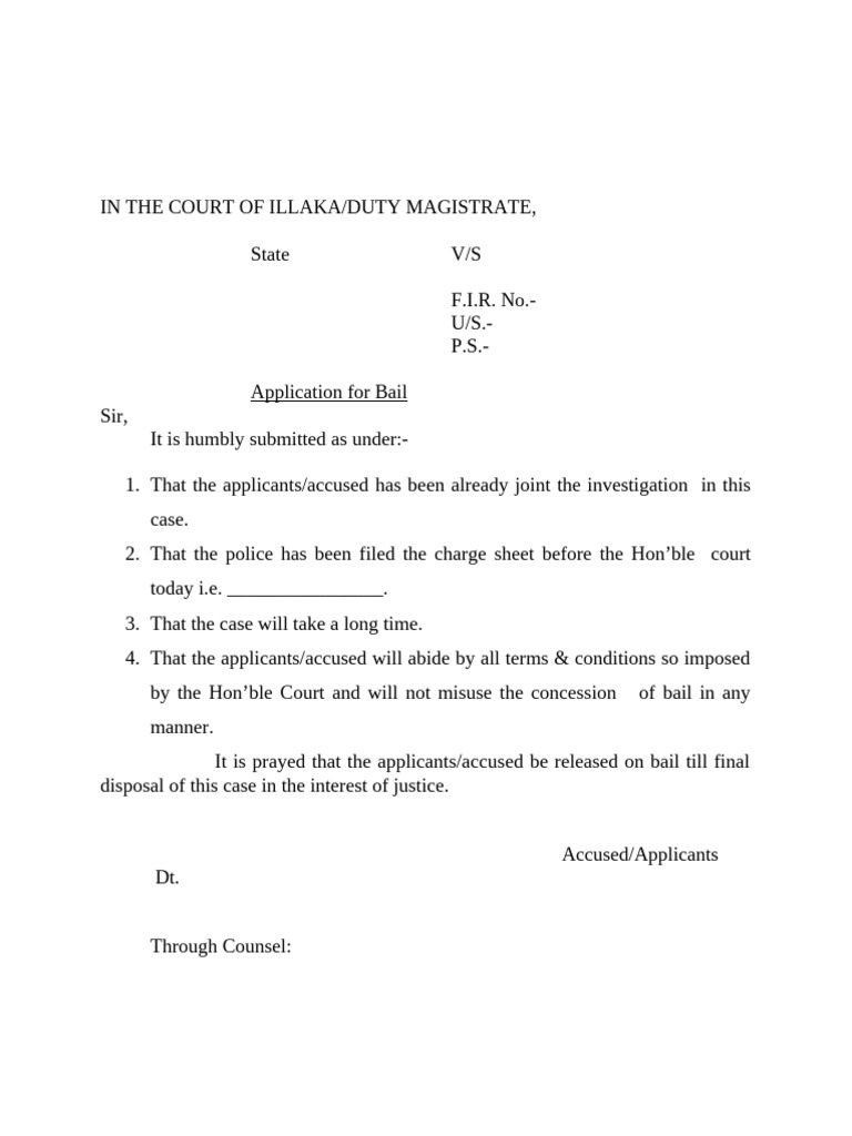 Bail Application Challan | PDF