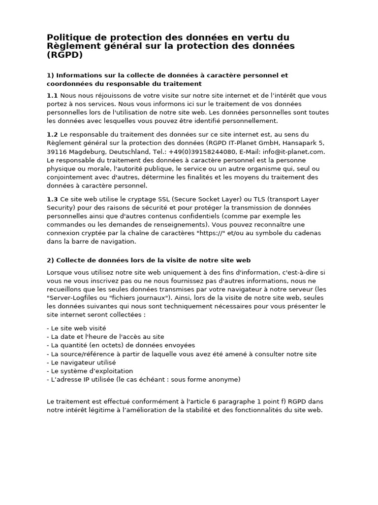Politique RGPD pour notre site web | PDF | Cookie (informatique) | Internet