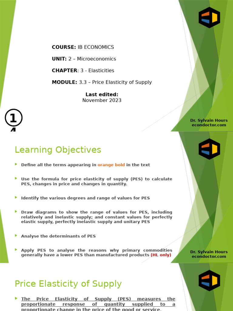 Understanding Price Elasticity of Supply | PDF | Price Elasticity Of ...