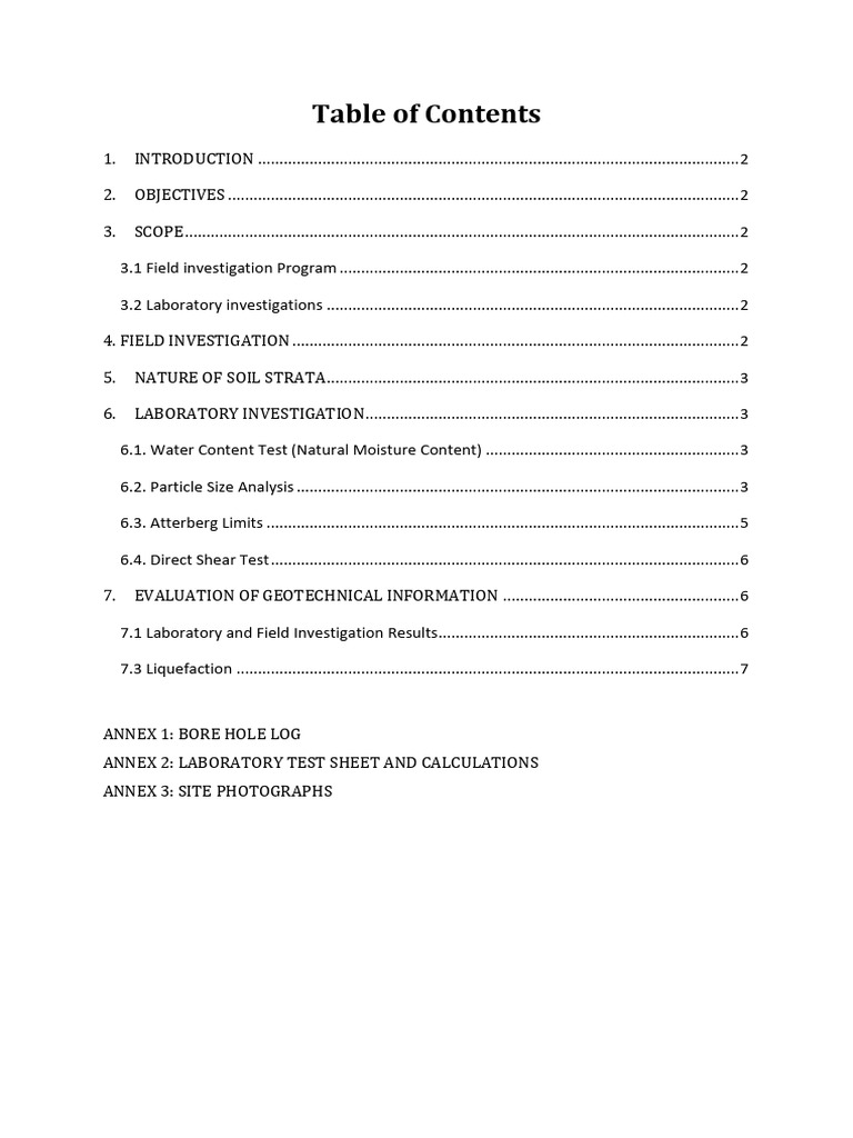 Soil test report pdf sedimentology natural materials