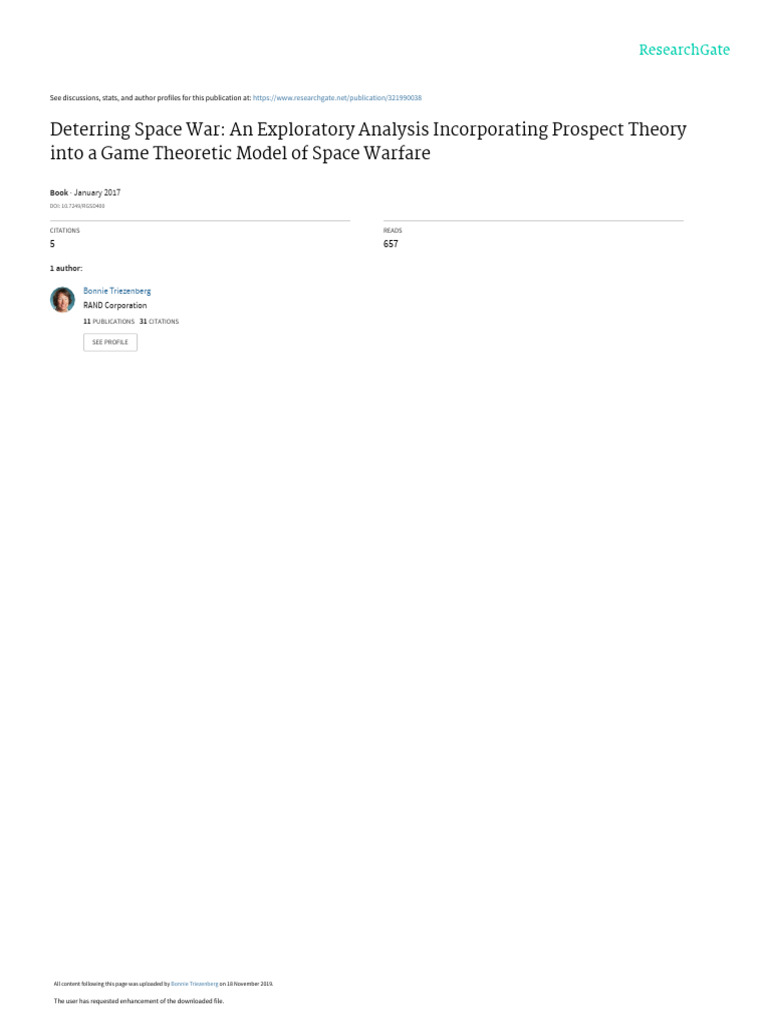 Deterring Space War An Exploratory Analysis Incorp | PDF | Deterrence ...