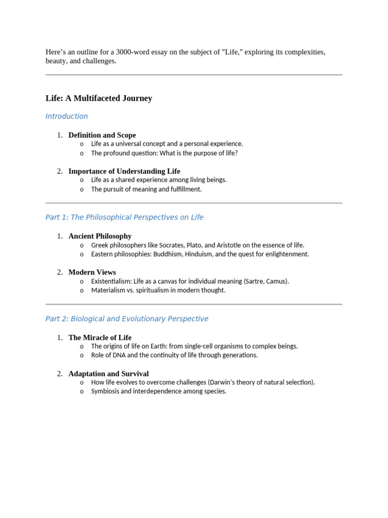 Life: A Multifaceted Journey | PDF