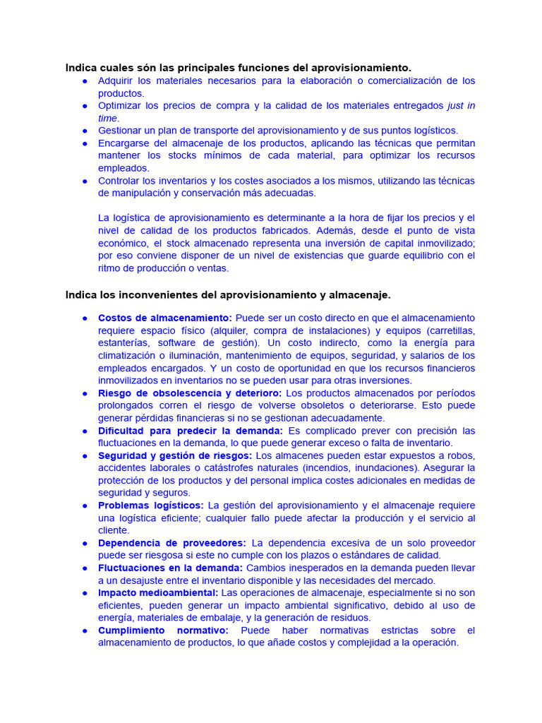 Funciones y retos del aprovisionamiento | PDF | Logística | Obtención