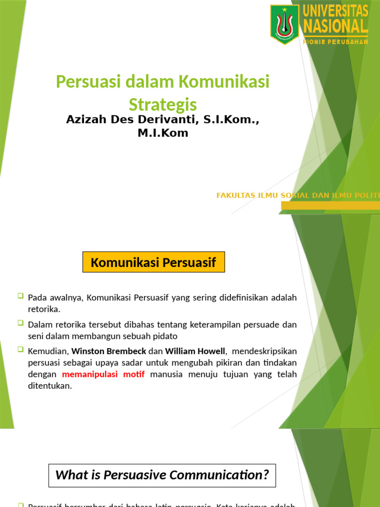 Materi 2 - Persuasi Dalam Komunikasi Strategis | PDF