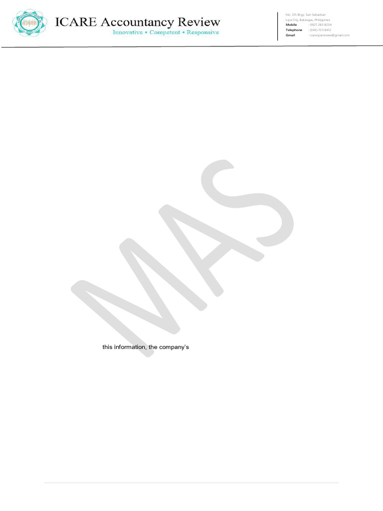iCARE Final Preboard MAS | PDF | Net Present Value | Taxes