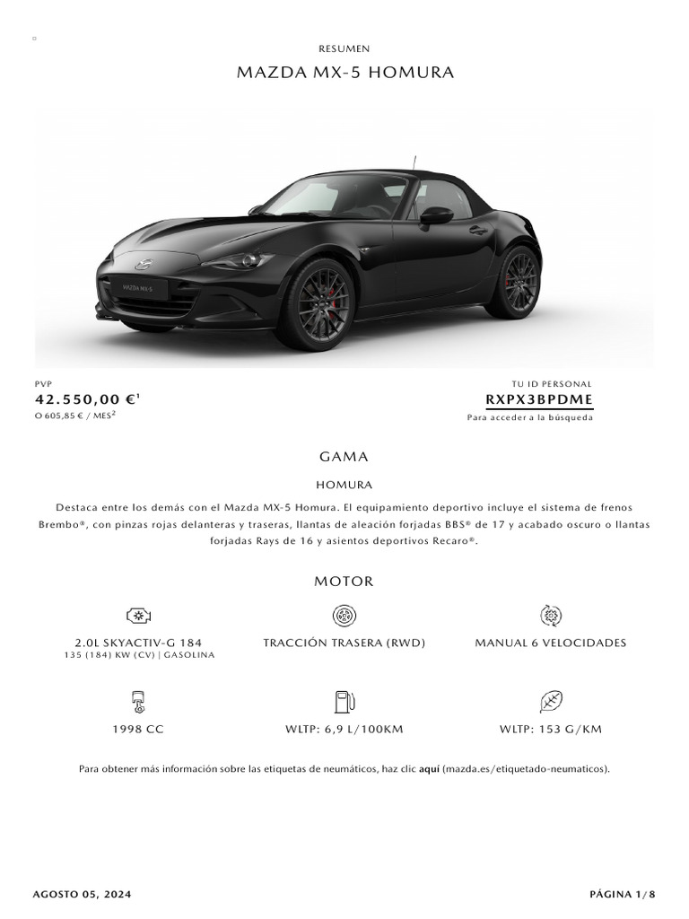 Mazda Car Configurator | PDF | Neumático | Vehículo de motor