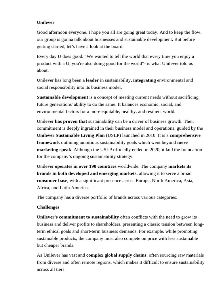 Unilever Pdf Sustainability Nature