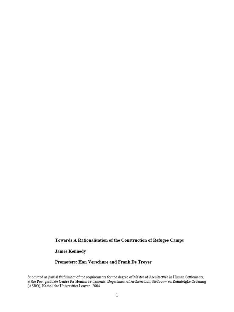 Refugee Camp Construction Guide | PDF | Refugee | United Nations High ...